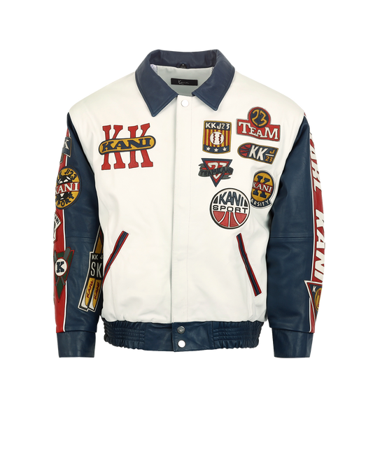 Leather Patch Jacket (White)