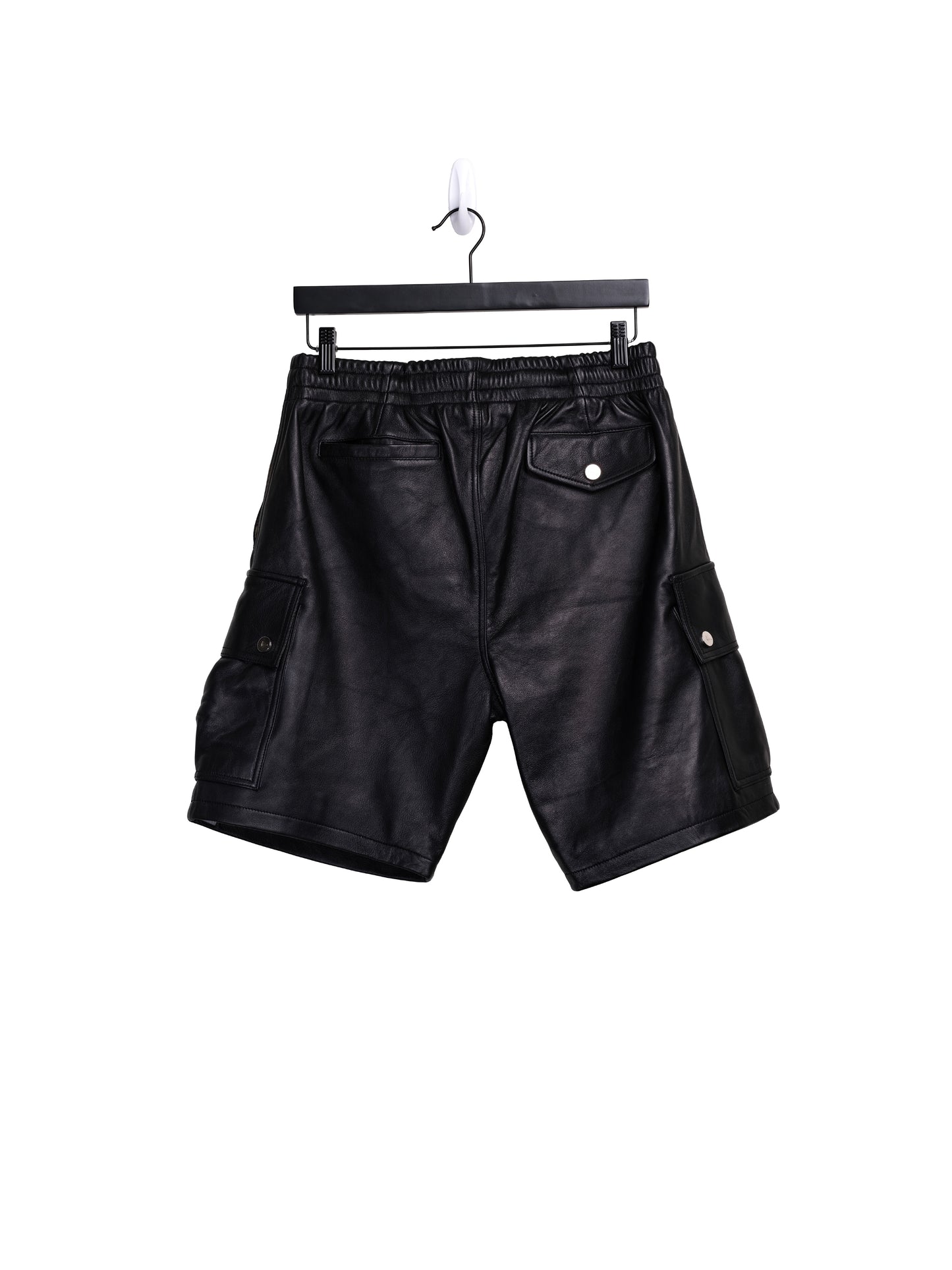 Mace Leather Cargo Shorts (Black)