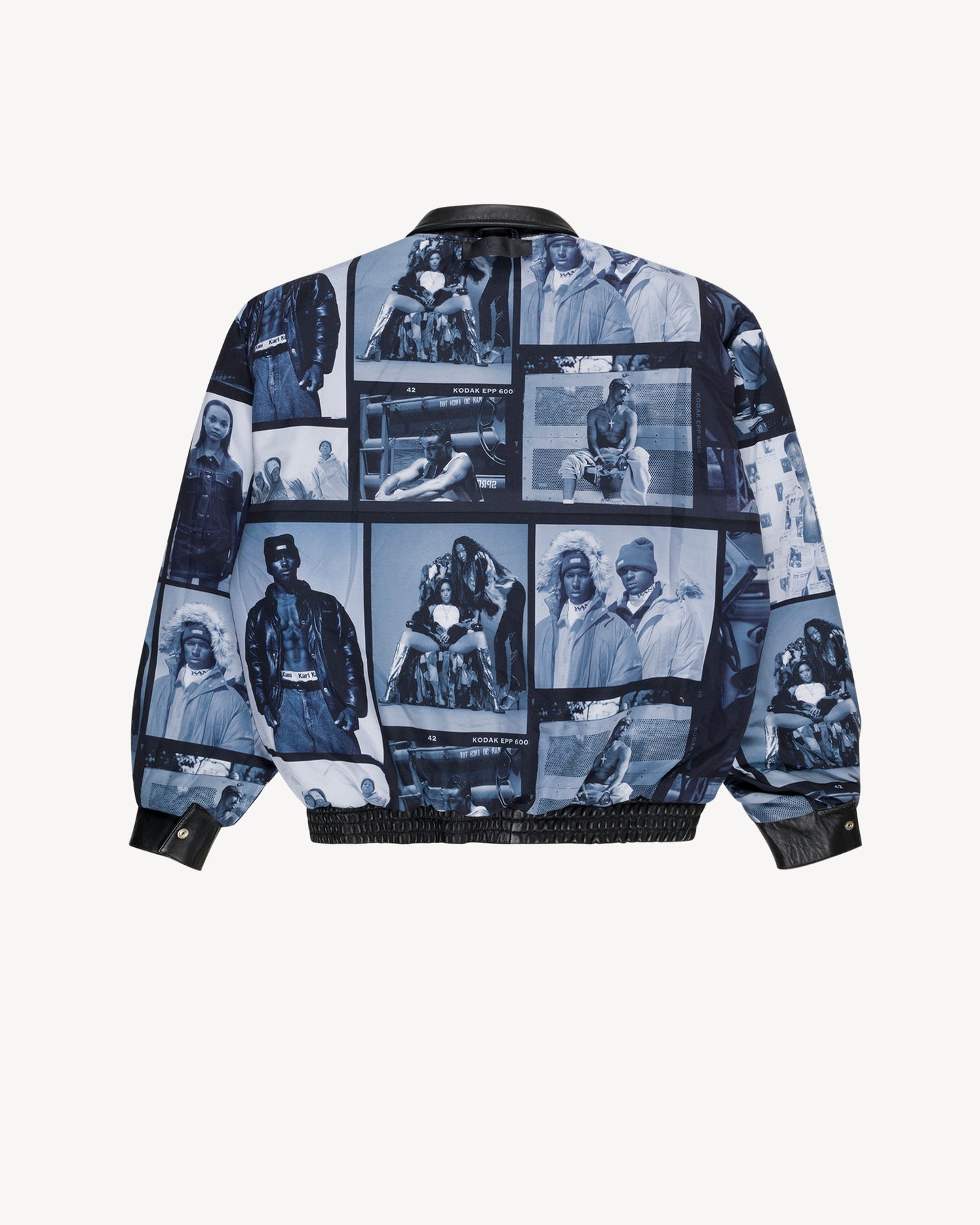 Leather Patch Jacket (Beige/Black)