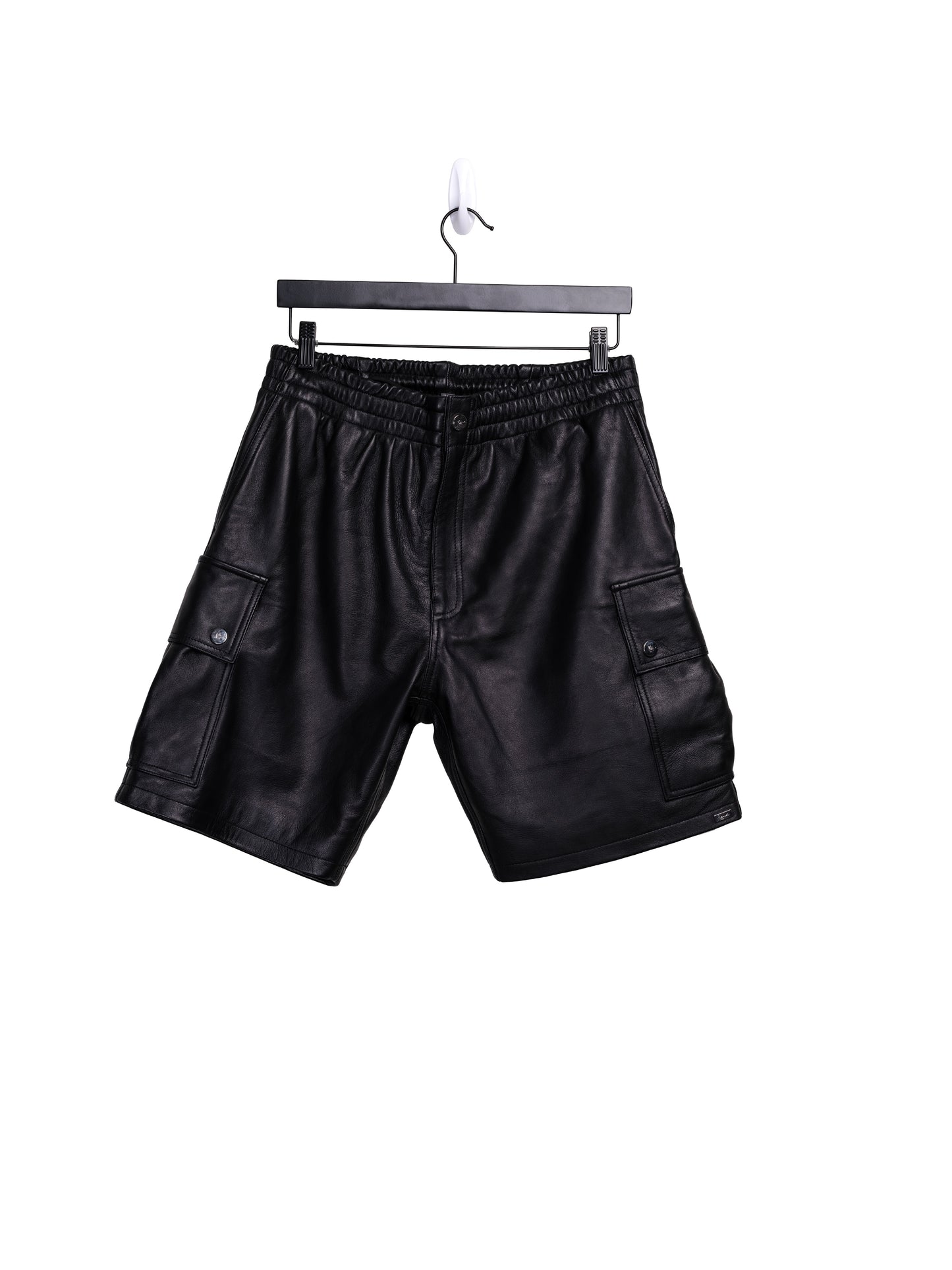 Mace Leather Cargo Shorts (Black)