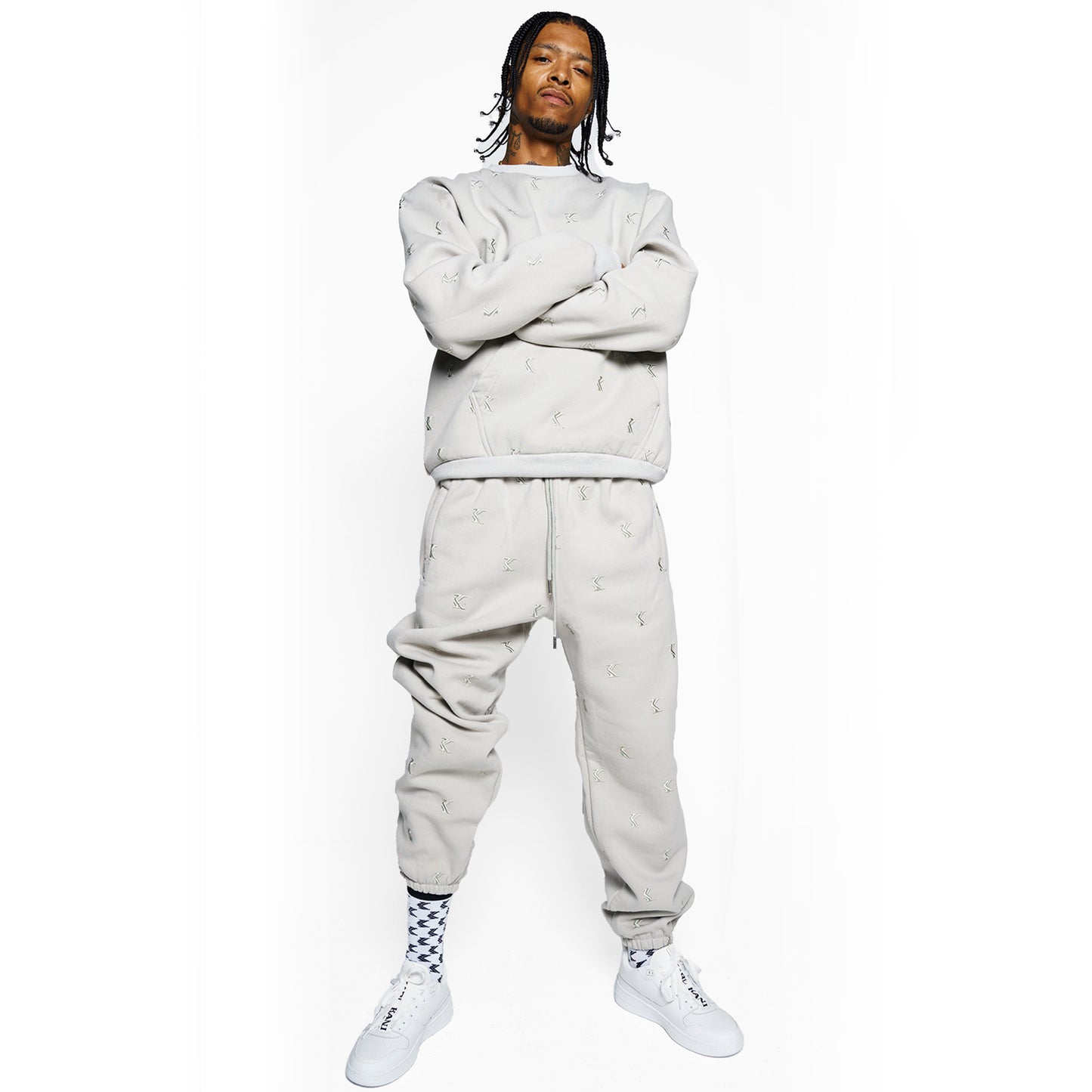 Embroidered Joggers (Grey)