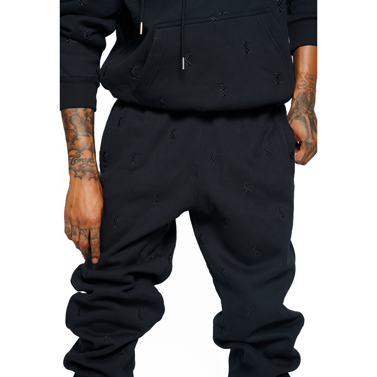 Embroidered Joggers (Black)