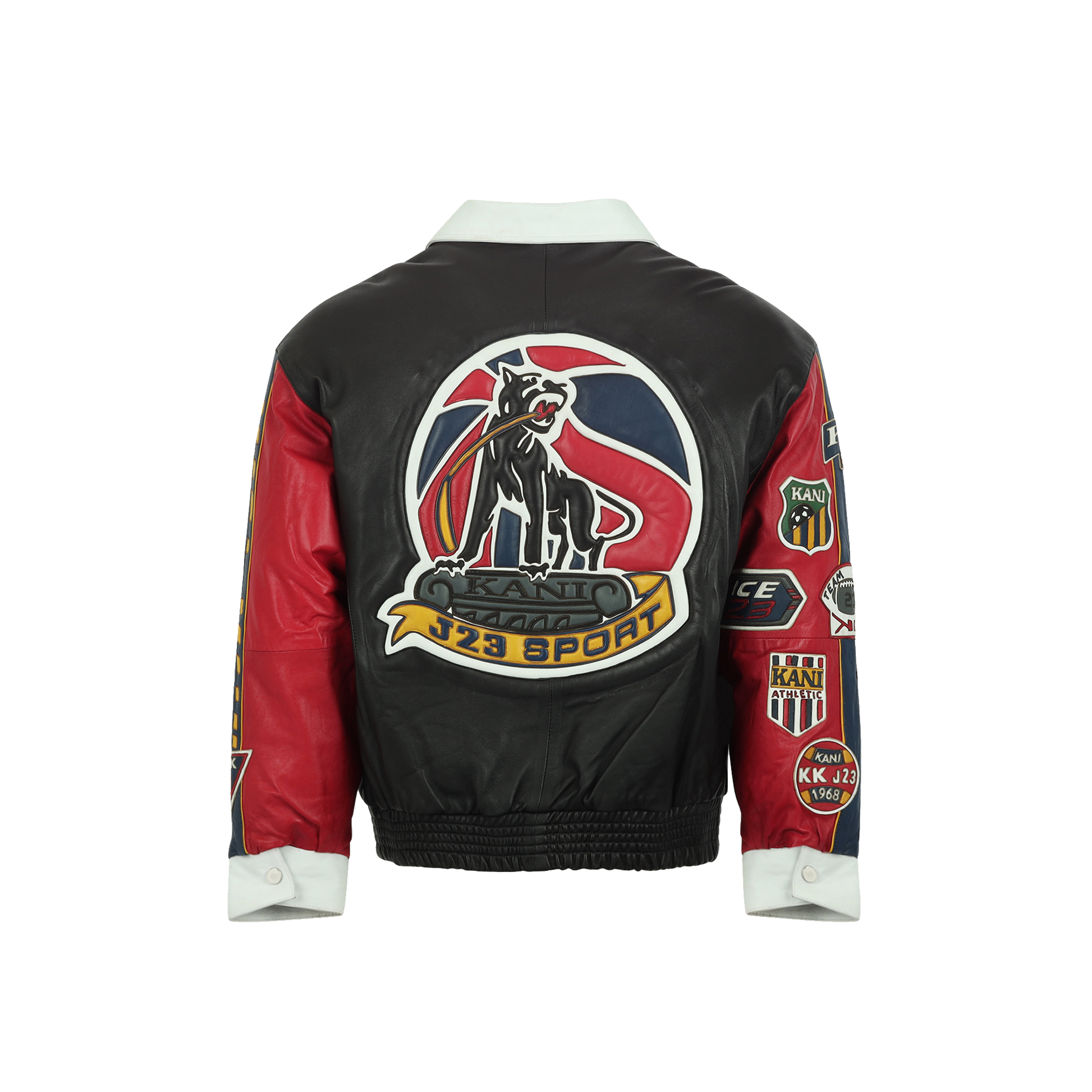 Leather Patch Jacket (Black) – Karl Kani Leather Patch Jacket (Black) – Karl Kani