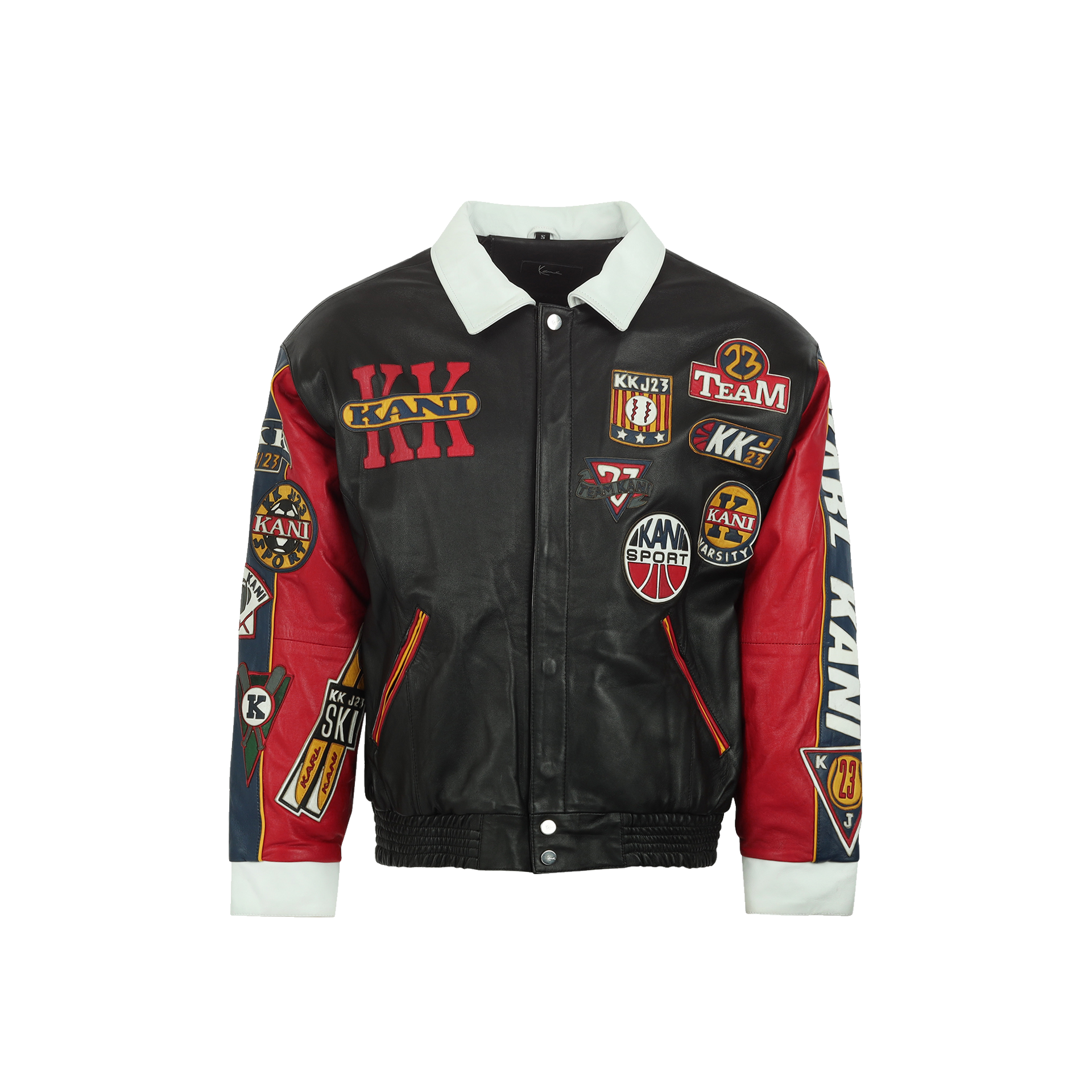 Leather Patch Jacket (Black) – Karl Kani Leather Patch Jacket (Black) – Karl Kani