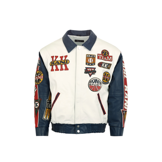 Leather Patch Jacket (White)